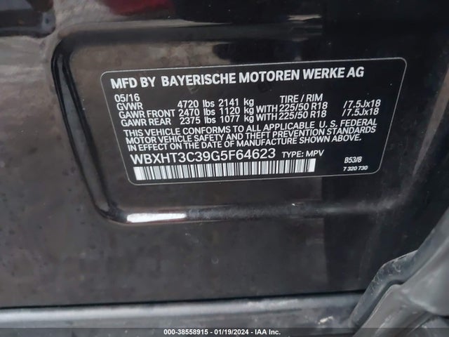 BMW X1 Xdrive28i 2016 WBXHT3C39G5F64623 Image 9