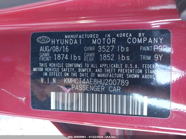 Hyundai ACCENT SE 2017 KMHCT4AE8HU200789 Image 9