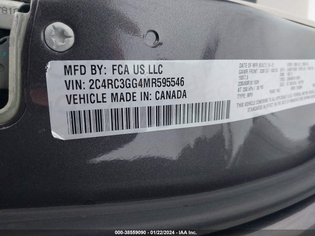2C4RC3GG4MR595546 Chrysler Pacifica Limited Awd