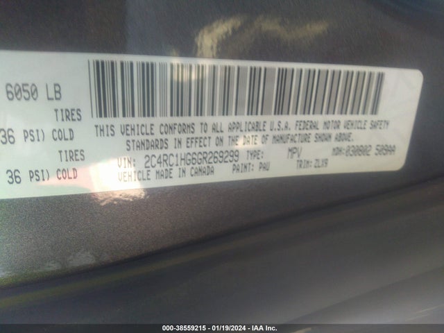 2C4RC1HG6GR269299 Chrysler Town & Country S