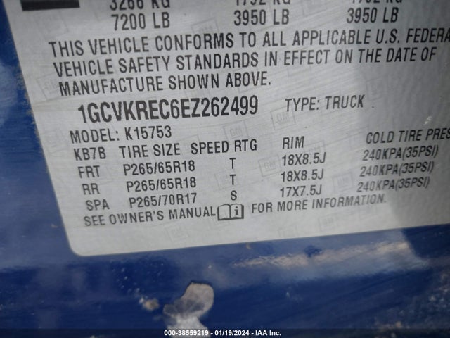 Chevrolet Silverado 1500 2lt 2014 1GCVKREC6EZ262499 Image 9