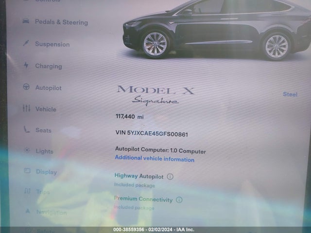 Tesla Model X 60d/p100d/p90d 2016 5YJXCAE45GFS00861 Image 7