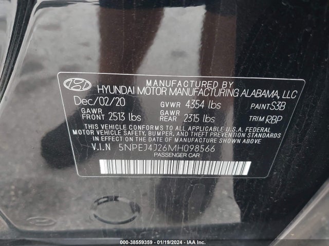 Hyundai Sonata Sel Plus 2021 5NPEJ4J26MH098566 Image 9