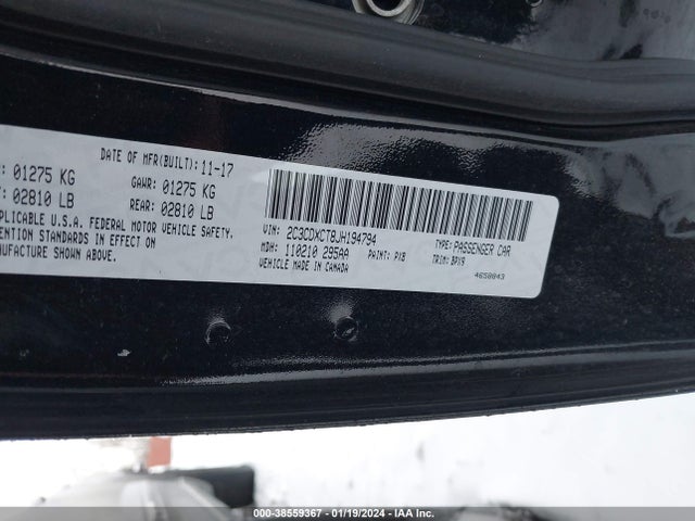 Dodge Charger R/t Rwd 2018 2C3CDXCT8JH194794 Image 9