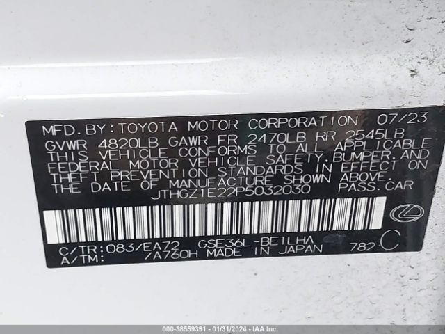 JTHGZ1E22P5032030 Lexus Is 350 F Sport