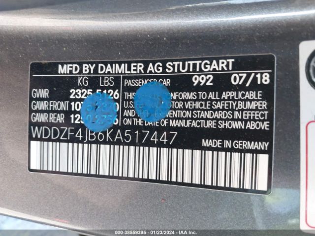 2019 MERCEDES-BENZ E 300 WDDZF4JB6KA517447 Photo 8