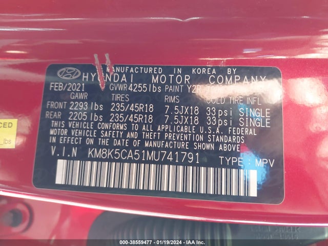 Hyundai Kona Ultimate 2021 KM8K5CA51MU741791 Image 9