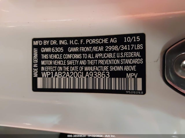 2016 PORSCHE CAYENNE WP1AB2A20GLA93863 Photo 8