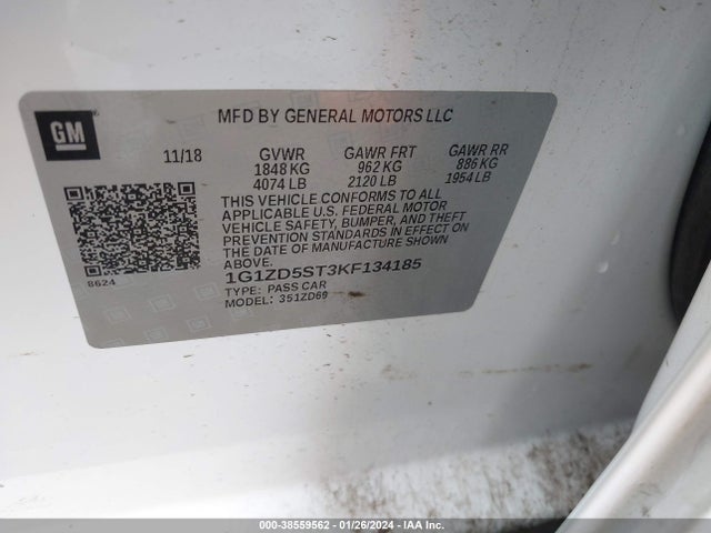 Chevrolet MALIBU LT 2019 1G1ZD5ST3KF134185 Image 9