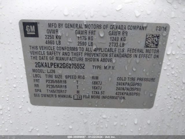 2GKALPEK2G6275552 GMC Terrain Slt