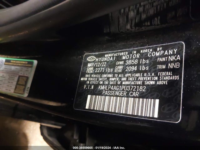 Hyundai Elantra Limited 2023 KMHLP4AG1PU372182 Image 9