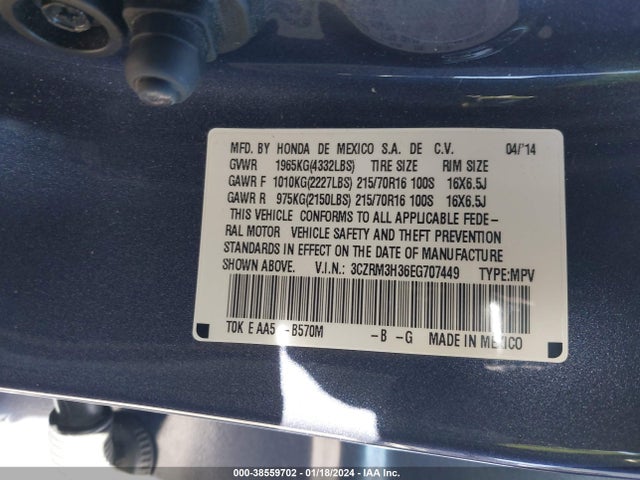 Honda CR-V LX 2014 3CZRM3H36EG707449 Image 9