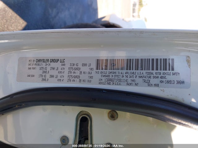 RAM 1500 Big Horn 2015 1C6RR6GT1FS511141 Image 9