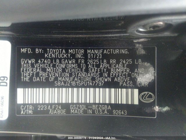 58AJZ1B15PU147797 Lexus Es 350 F Sport Handling