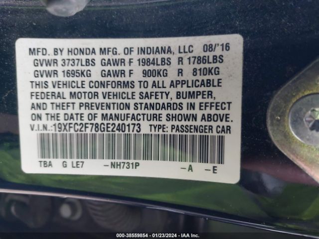 19XFC2F78GE240173 Honda CIVIC EX