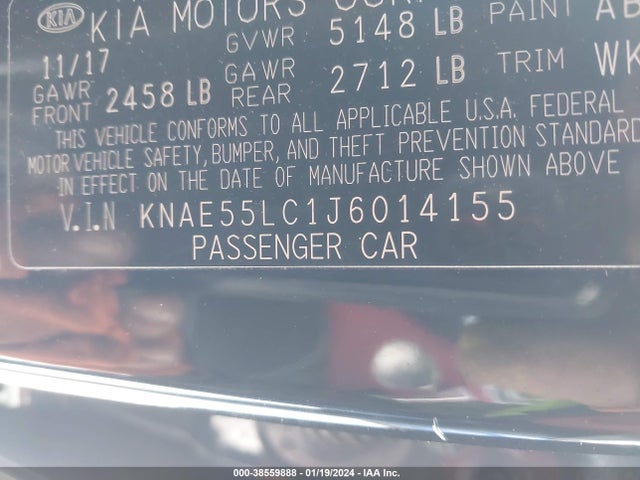 KIA Stinger Gt2 2018 KNAE55LC1J6014155 Image 9