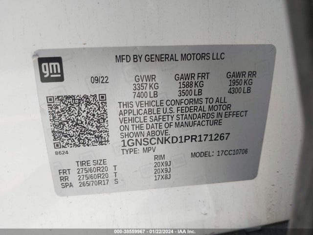 Chevrolet Tahoe 2wd Lt 2023 1GNSCNKD1PR171267 Image 9