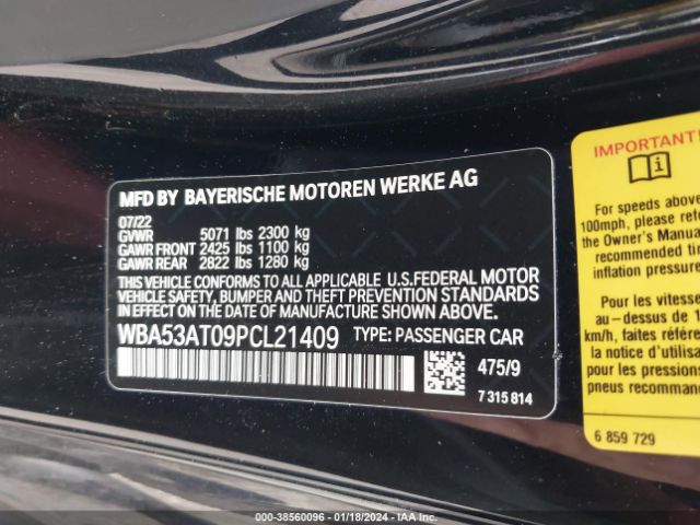 WBA53AT09PCL21409 BMW M440I