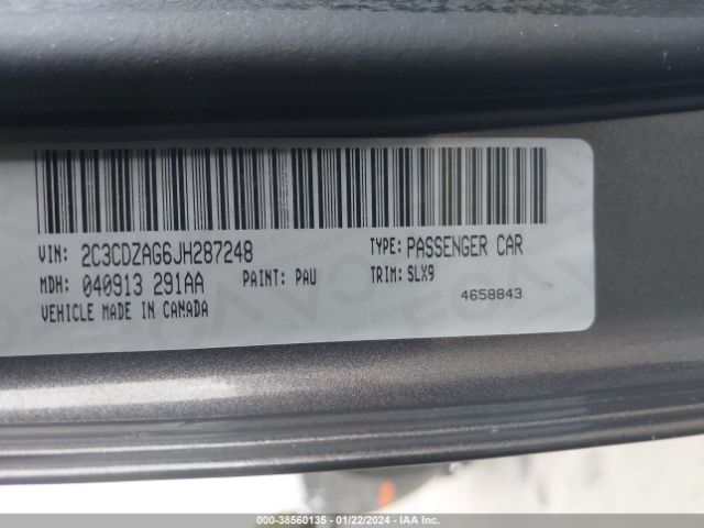 2C3CDZAG6JH287248 Dodge Challenger Sxt Plus