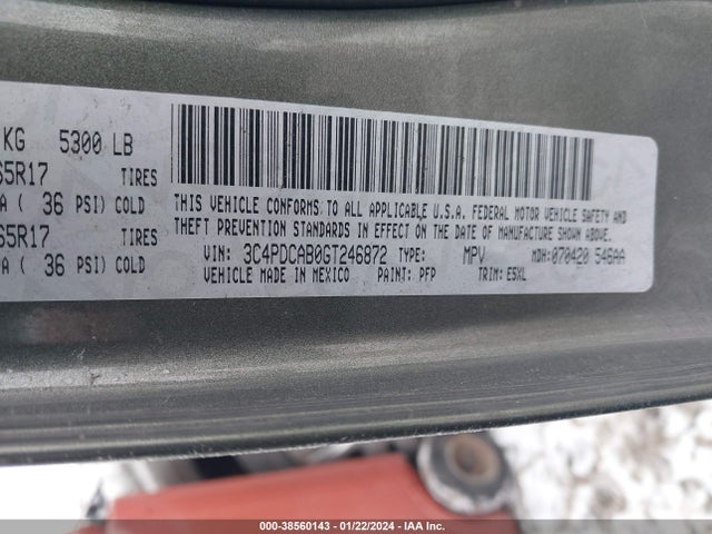 Dodge JOURNEY SE 2016 3C4PDCAB0GT246872 Image 9