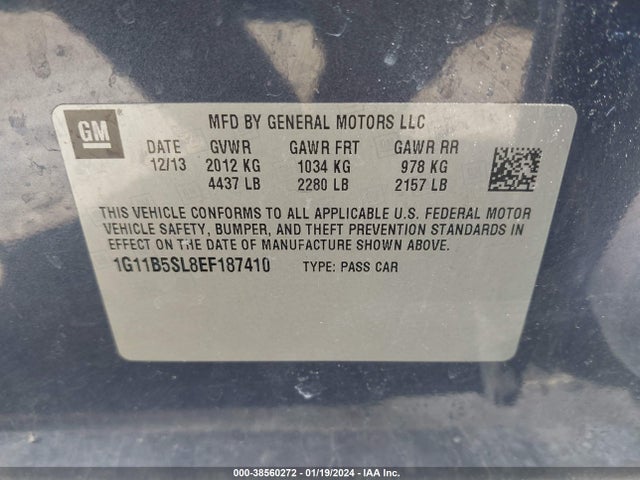 2014 CHEVROLET MALIBU 1LS VIN: 1G11B5SL8EF187410