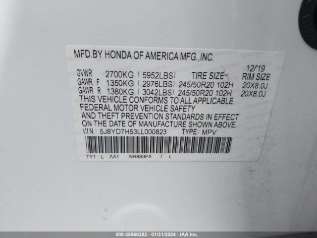 2020 ACURA MDX SPORT HYBRID 5J8YD7H53LL000823 Photo 8