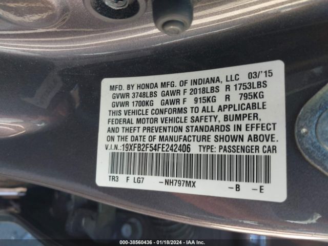19XFB2F54FE242406 Honda Civic Lx