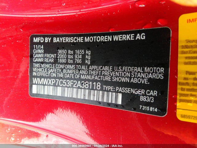 2015 MINI HARDTOP WMWXP7C53F2A38118 Photo 8
