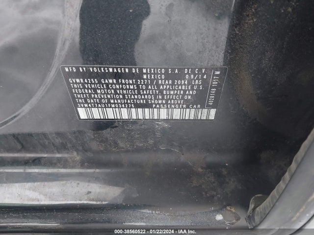 3VW4T7AU1FM034275 Volkswagen Golf Gti 2.0t Se 4-door
