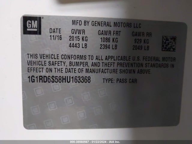 Chevrolet Volt Premier 2017 1G1RD6S58HU163368 Image 9