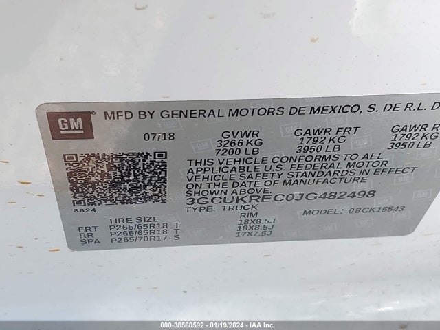 Chevrolet Silverado 1500 2lt 2018 3GCUKREC0JG482498 Image 9