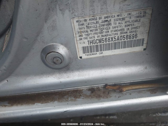 2005 HONDA ACCORD 2.4 EX VIN: 1HGCM568X5A056896