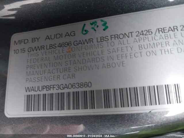 WAUUPBFF3GA063860 Audi A3 E-tron 1.4t Premium