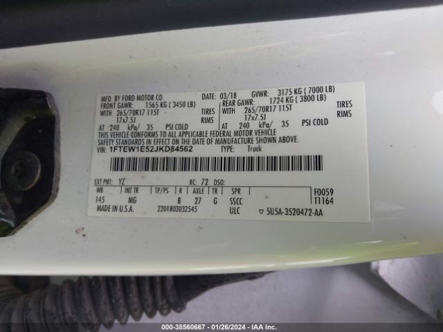 1FTEW1E52JKD84562 Ford F-150 Xlt