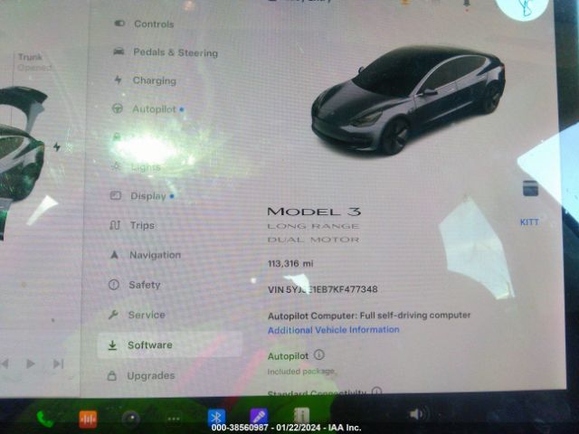 5YJ3E1EB7KF477348 Tesla Model 3 Long Range/performance