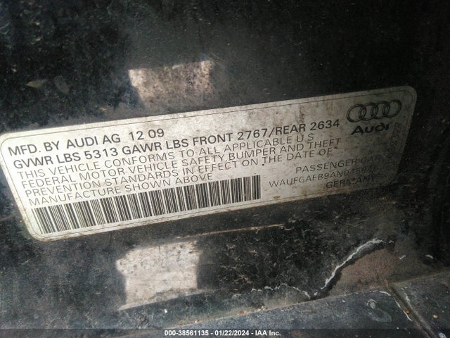 2010 AUDI A6 3.0 PREMIUM VIN: WAUFGAFB9AN045945