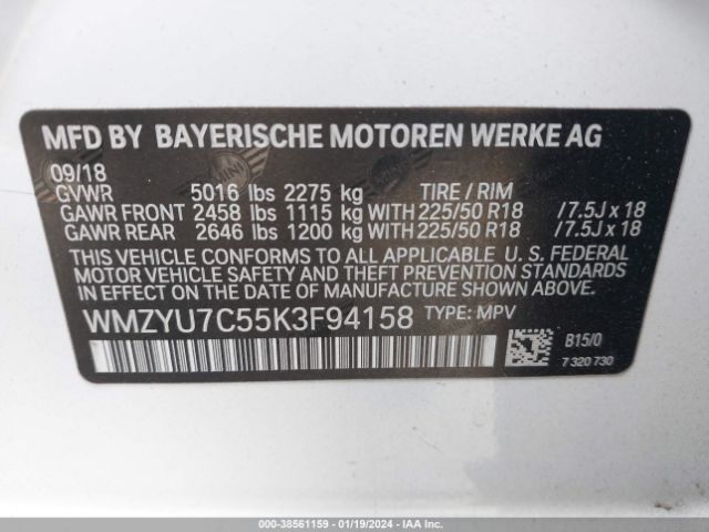 2019 MINI E COUNTRYMAN WMZYU7C55K3F94158 Photo 8