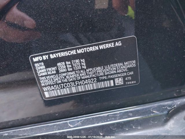 WBA5U7C03LFH04922 BMW 3 Series M340i