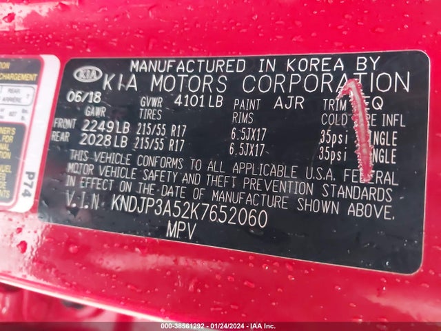 KIA SOUL + 2019 KNDJP3A52K7652060 Image 9