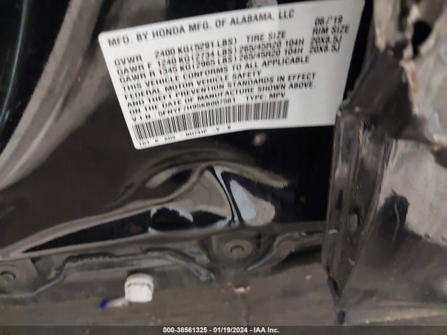 Honda Passport Touring 2019 5FNYF7H95KB007561 Image 9