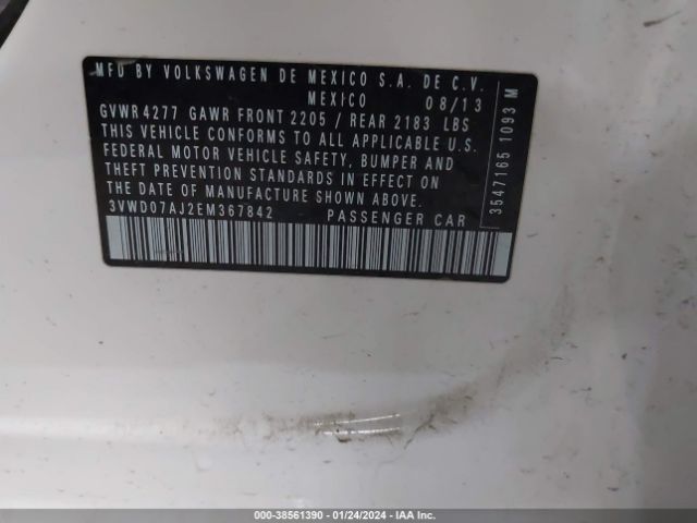 3VWD07AJ2EM367842 Volkswagen Jetta 1.8t Se