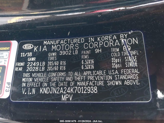 KIA Soul 2019 KNDJN2A24K7012938 Image 9