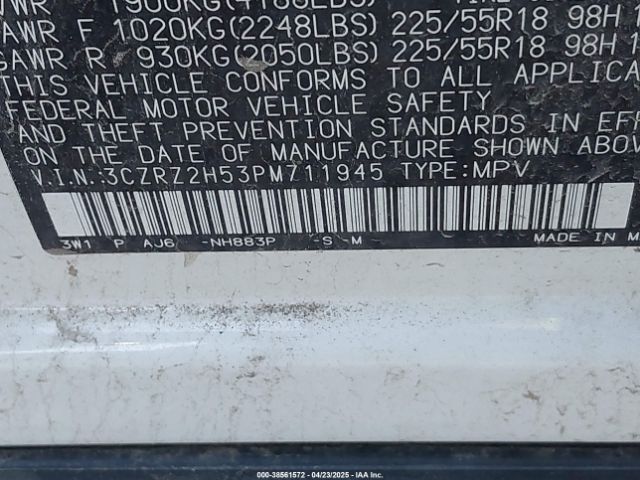 3CZRZ2H53PM711945 Honda HR-V SPORT