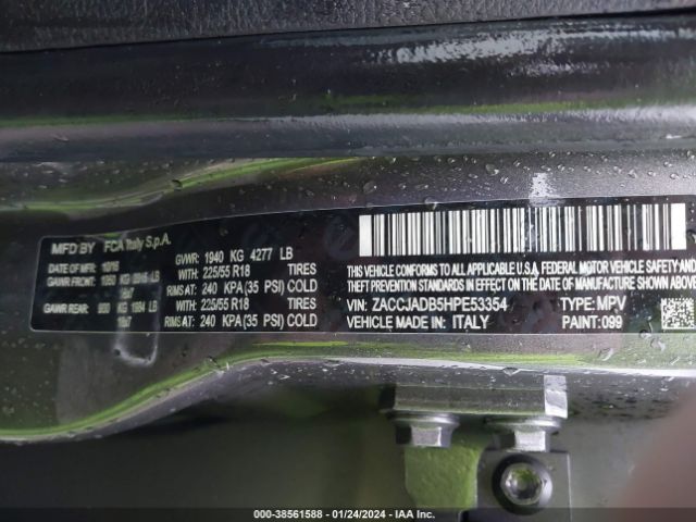 ZACCJADB5HPE53354 Jeep Renegade Limited Fwd