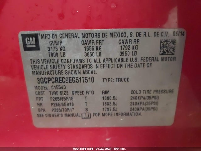 Chevrolet Silverado 1500 1lt 2014 3GCPCREC9EG517510 Image 9