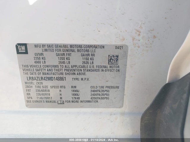 Buick Envision Fwd Preferred 2021 LRBAZLR42MD148861 Image 9