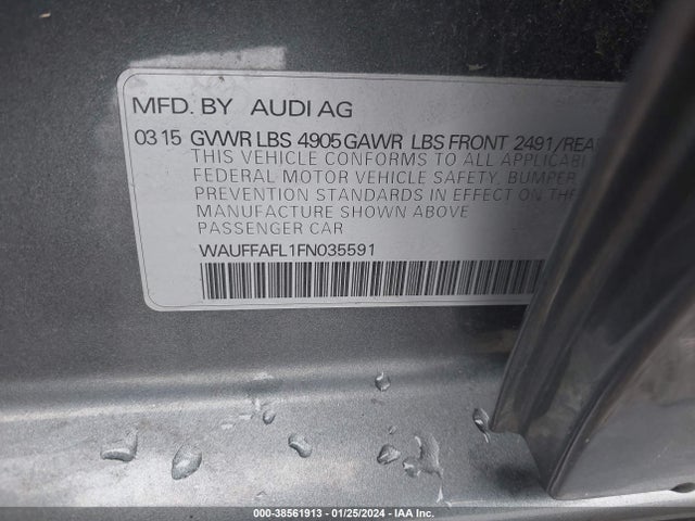 Audi A4 2.0t Premium 2015 WAUFFAFL1FN035591 Image 9