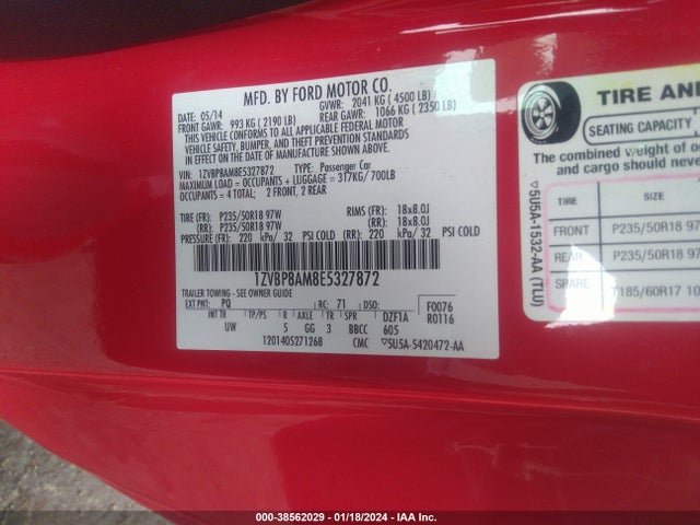 Ford Mustang V6 2014 1ZVBP8AM8E5327872 Image 9
