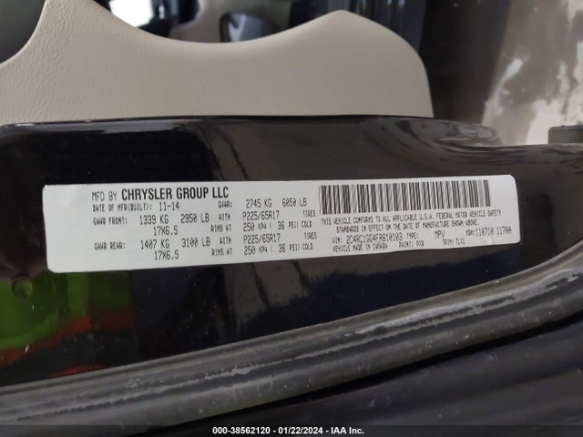 2C4RC1GG4FR610103 Chrysler Town & Country Limited Platinum