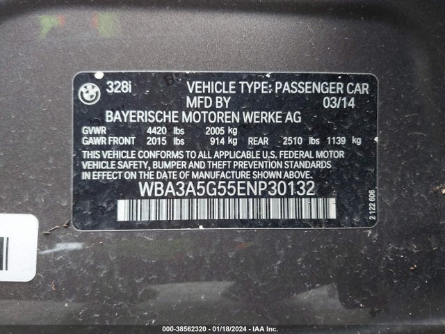 WBA3A5G55ENP30132 BMW 328I